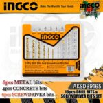 16 Pcs Drill Bits & Screwdriver Bits Set aksdb9165