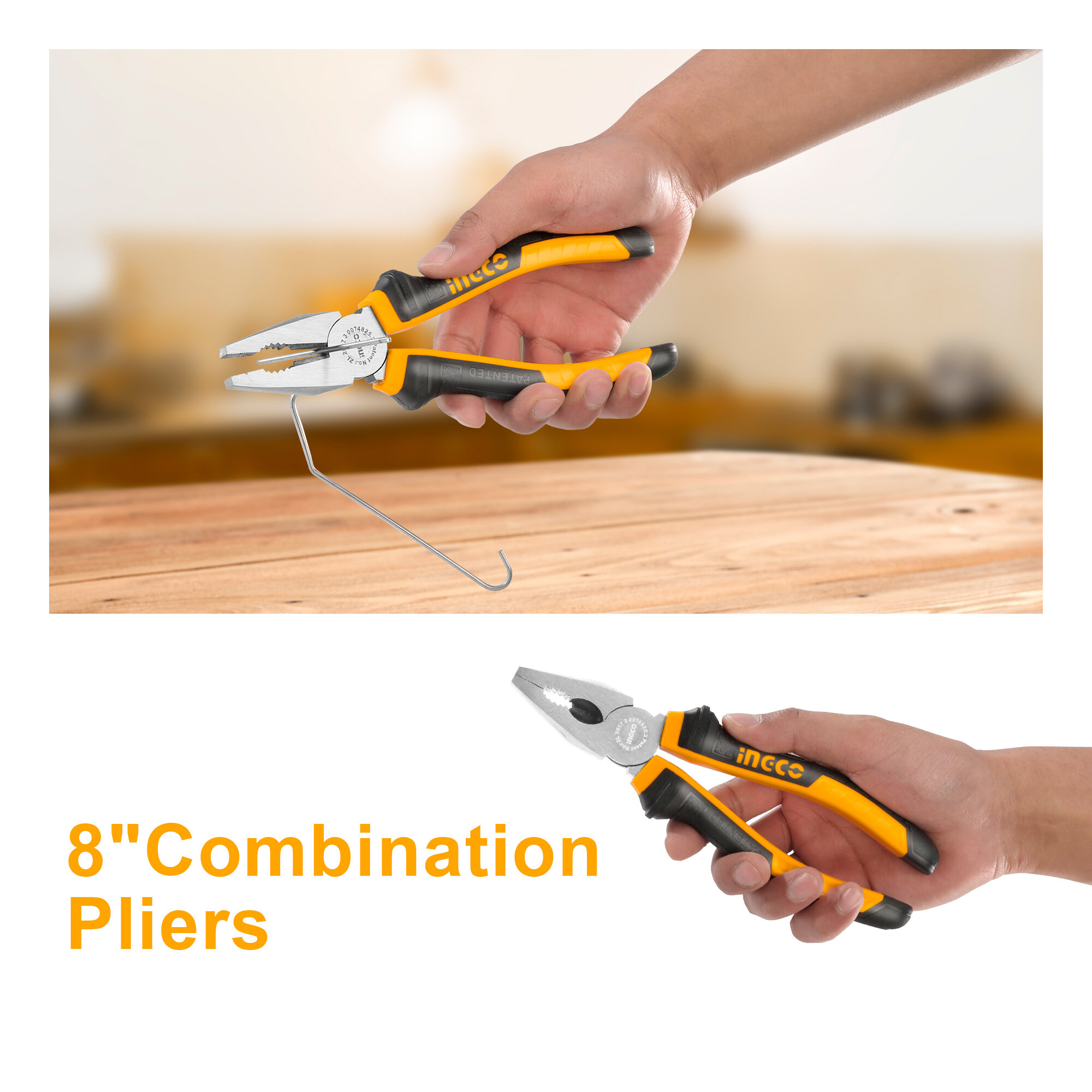 3 Pcs Pliers Set Ingco hkps08318