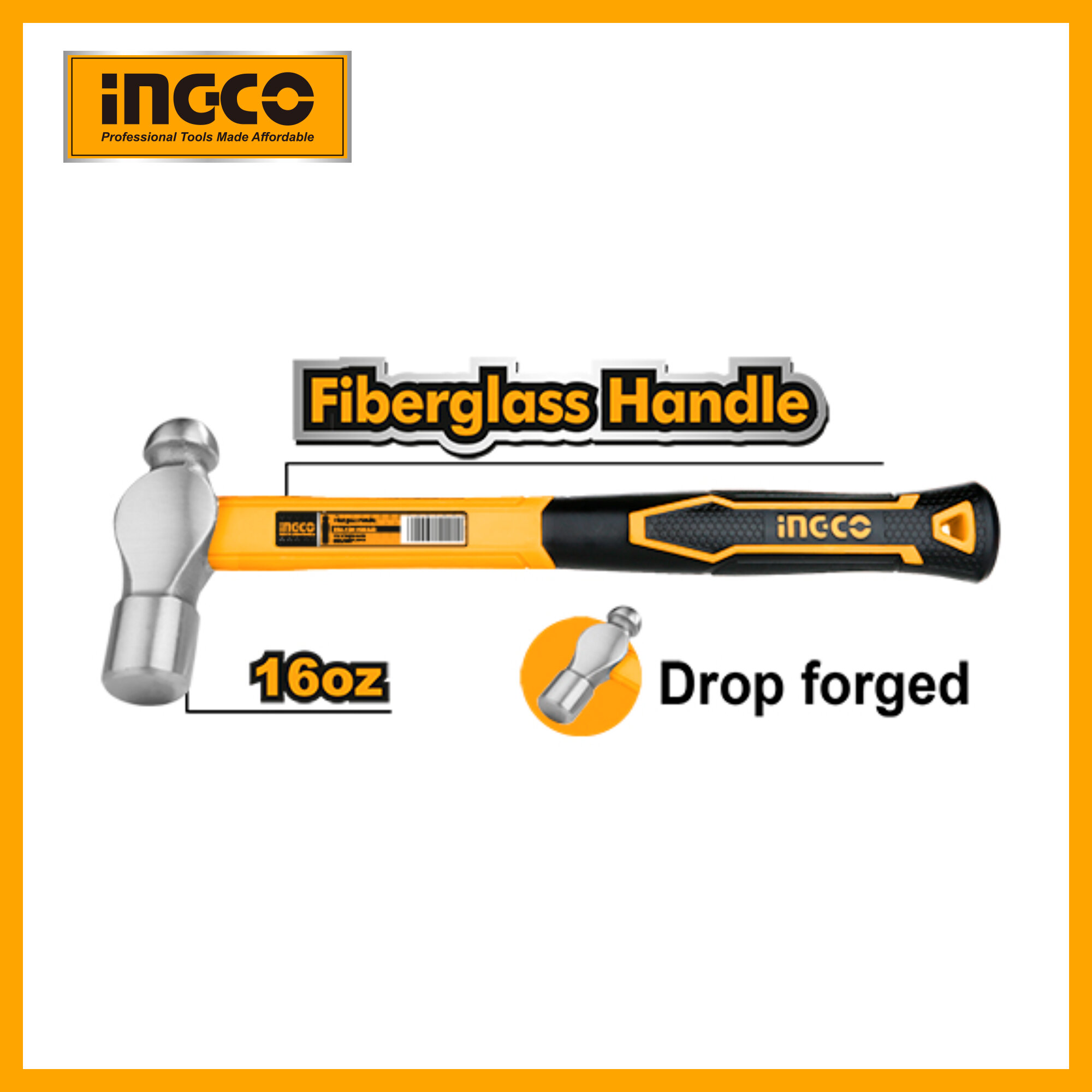 Ball Pen Hammer 1lb-ingco hbph88016