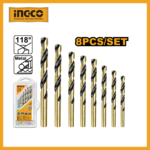 8 Pcs Hss Twist Drill Bits Set Ingco akdb0801