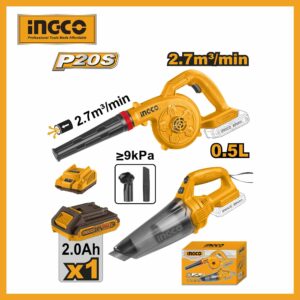 Lithium-ion Cordless Blower & Vacuum Cleaner 2 Pcs Combo Kit Ingco cosli240998