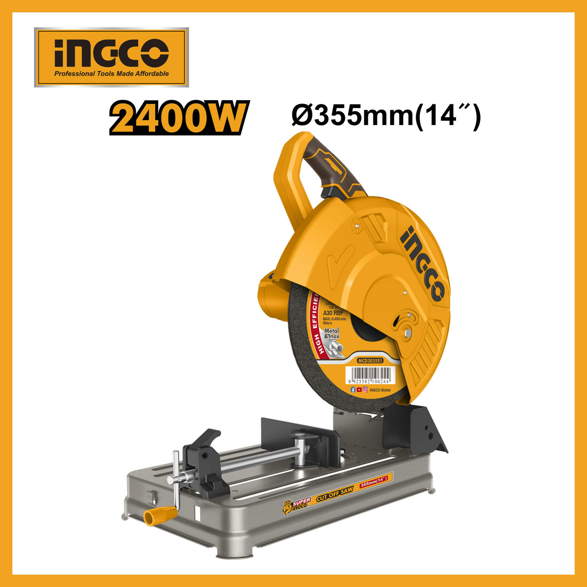 Cut Off Saw 14"-2400w Ingco cos243558 1 Cut Off Saw 14"-2400w Ingco cos243558