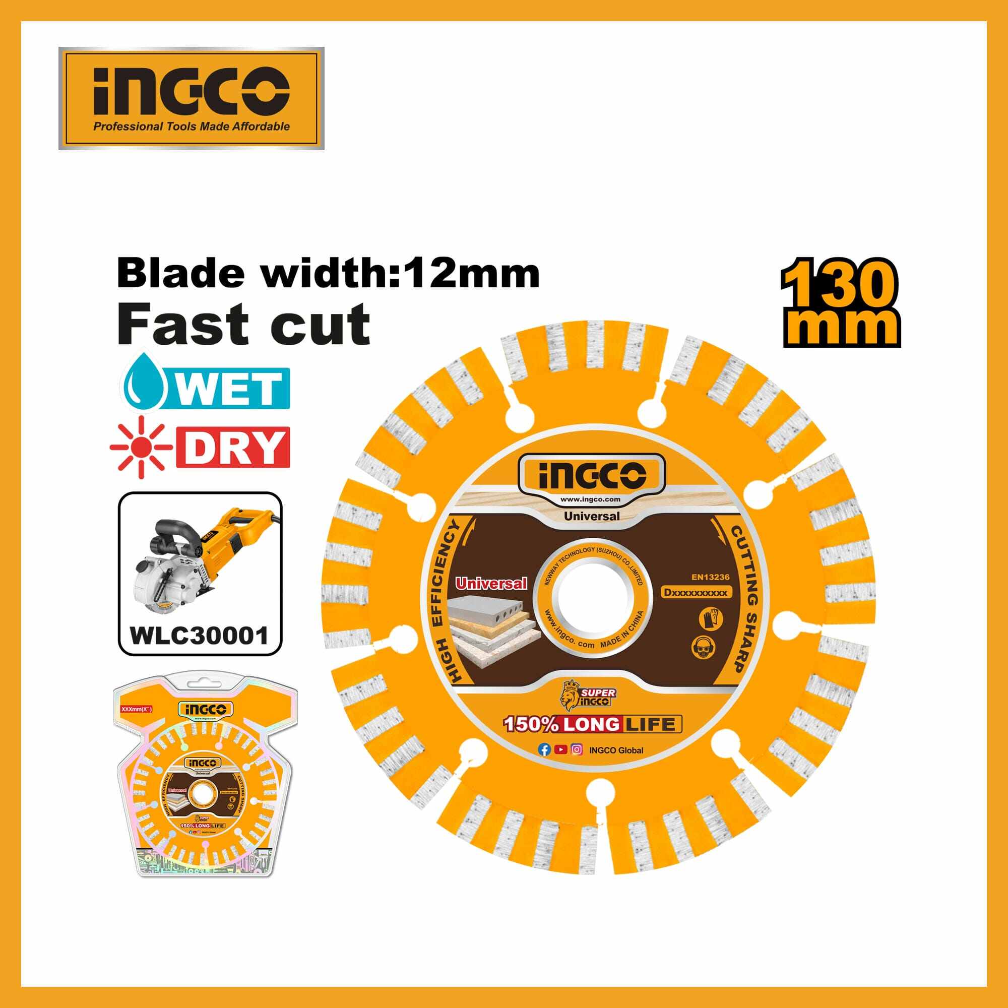 Dry Diamond Disc 5" For Wall Chaser Ingco dmd011301 1 Dry Diamond Disc 5" For Wall Chaser Ingco dmd011301