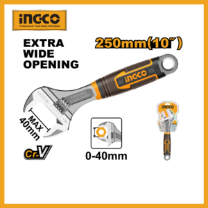 Adjustable Wrench 10" With Grip Ingco hadw131108
