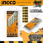 6 Pcs Hss Twist Drill Bit Set Ingco akdb1065