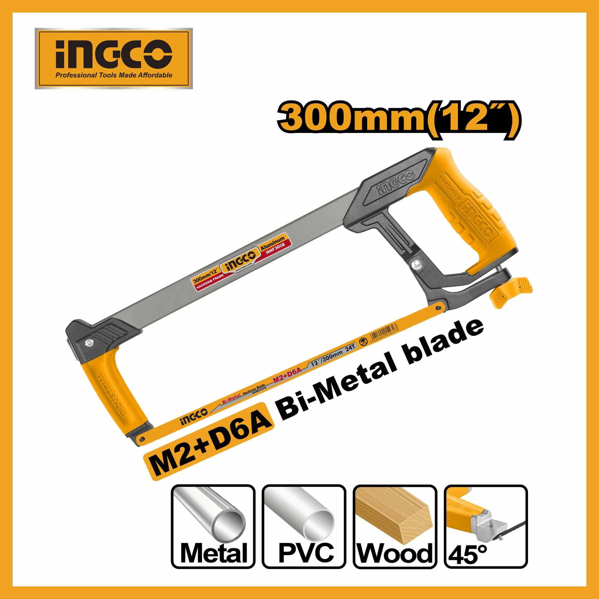 Hacksaw Frame Industrial 12" Ingco hhf3008