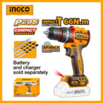 Lithium-ion Compact Brushless Cordless Impact Drill 20v Ingco cidli206681