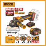 Lithium_ion Cordless Angle Grinder 42v Ingco cagli4128102 (with Battery & Charger)