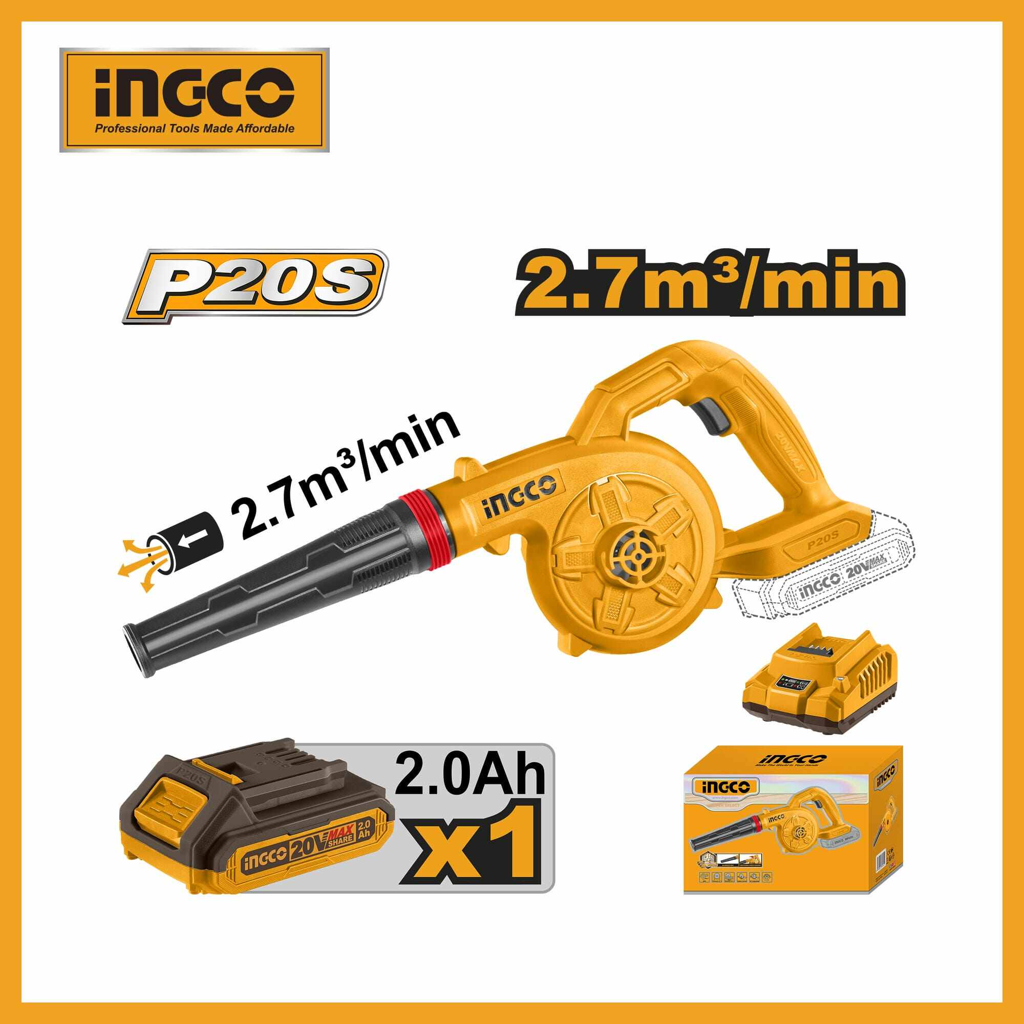 Lithium-ion Aspirator 20v Blower Ingco cabli20018 1 Lithium-ion Aspirator 20v Blower Ingco cabli20018