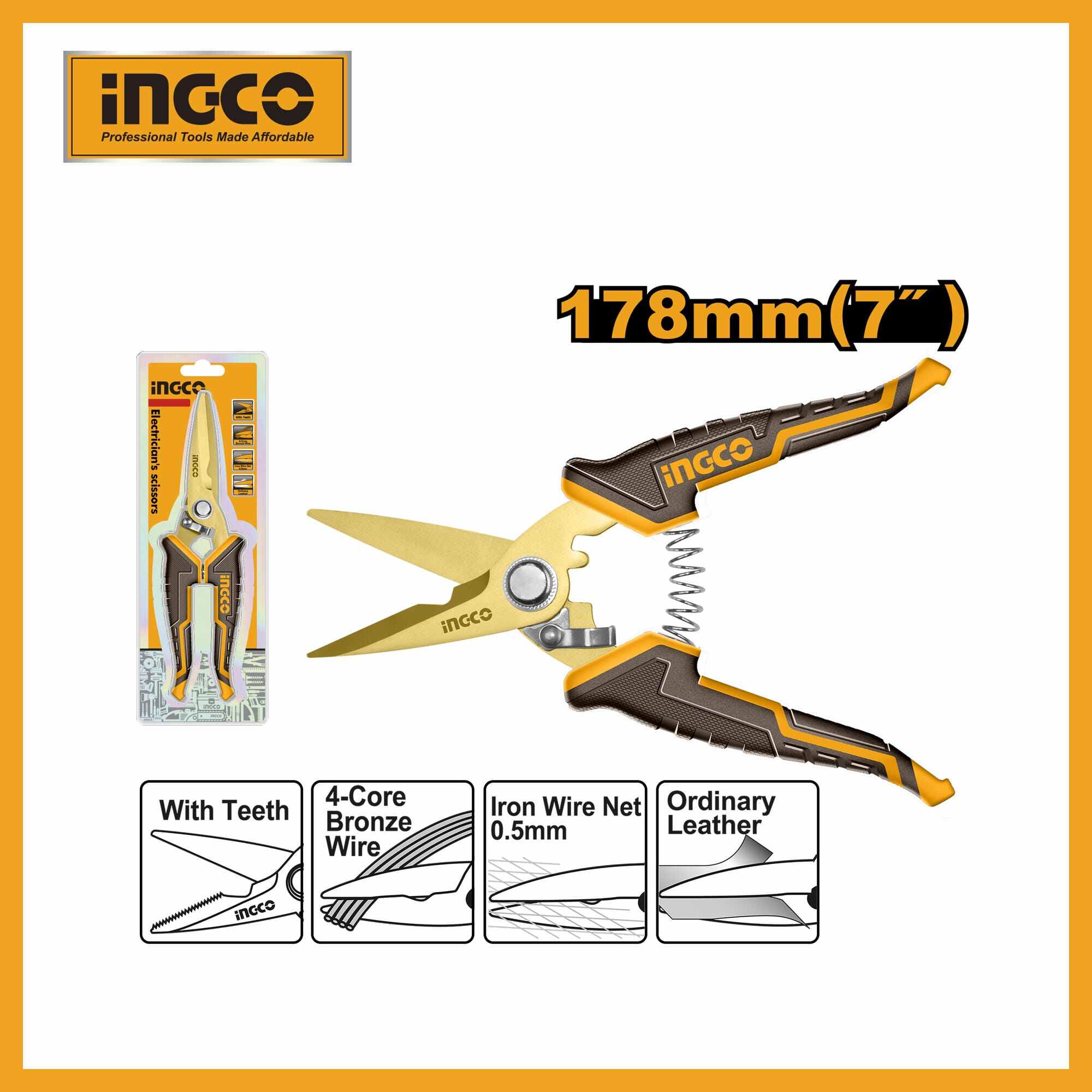 Electric Scissors -178mm (7") - Ingco hes0187