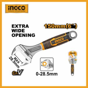 Adjustable Wrench 6" Ingco With Grip hadw131068