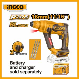 Lithium-Ion Cordless rotary hammer 20V 18MM INGCO CRHLI20188