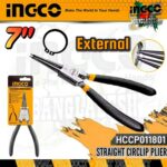 Circlip Pliers 7" (out) Straight Head - Ingco hccp011801