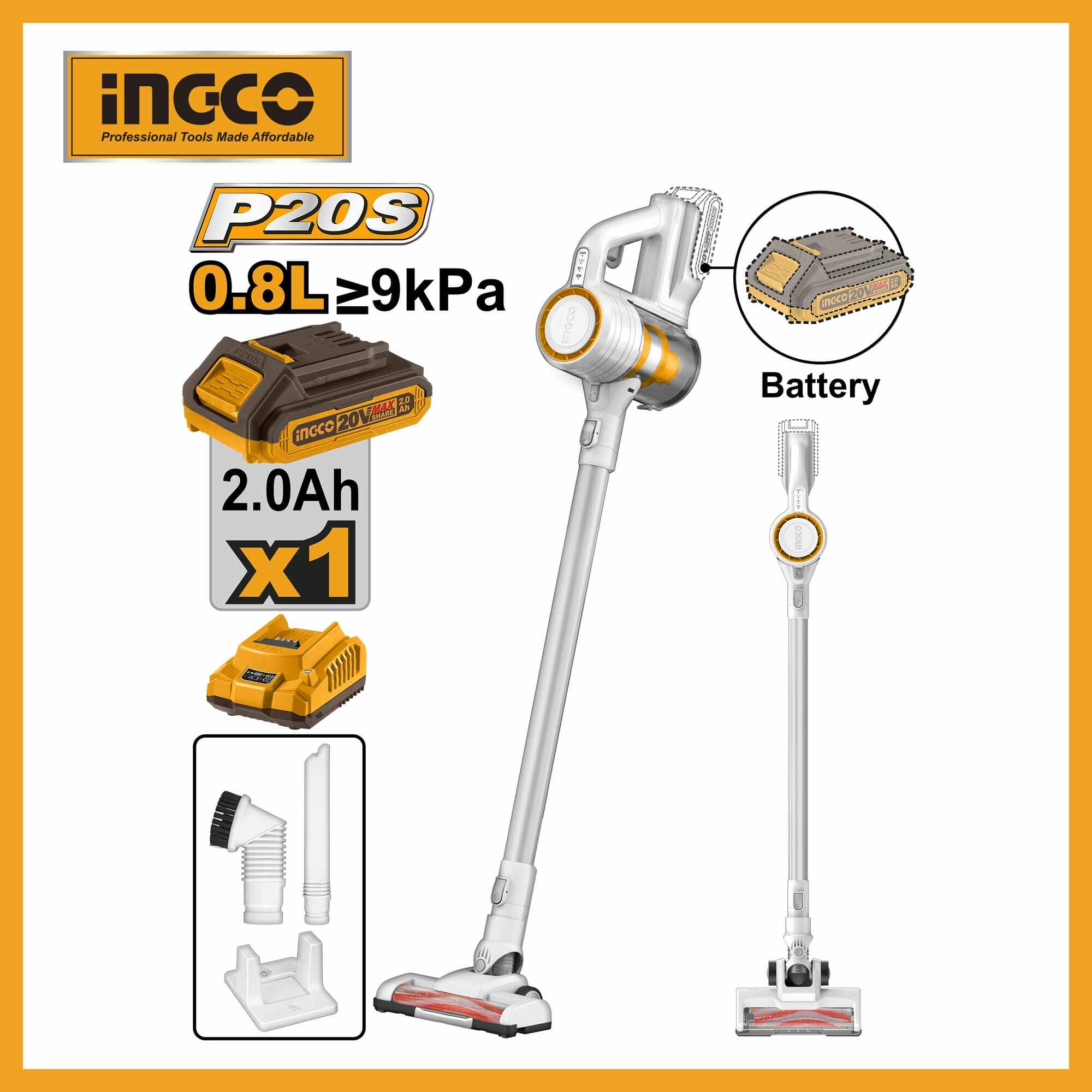 LITHIUM-ION VACUUM CLEANER 20V INGCO CVLI2006
