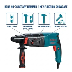 BODA-H9-26-26MM-850W-ROTARY-HAMMER-DRILL-FUNCTIONS