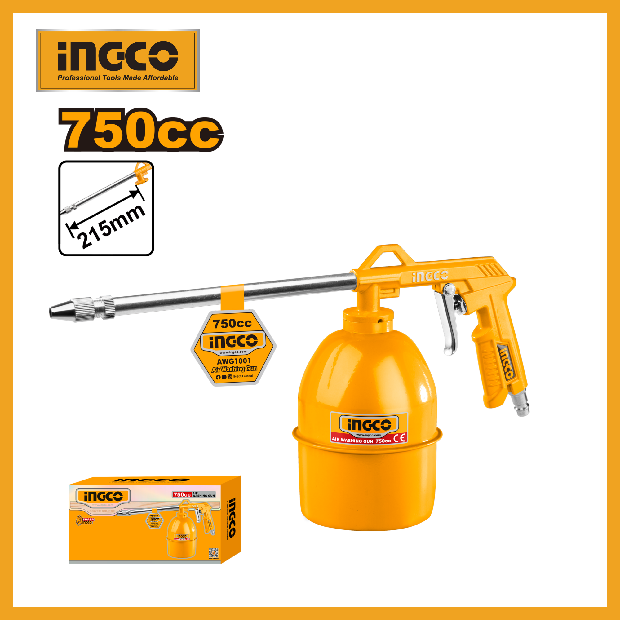 Air Washing Gun 0.75l Ingco awg1001