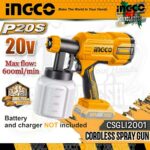 Lithium-ion Spray Gun 20v Ingco csgli2001