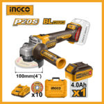 Lithium_ion Cordless Angle Grinder 20v Ingco cagli211041 (with Battery & Charger)