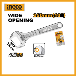 Adjustable Wrench 10" Without Grip Ingco hadw131102