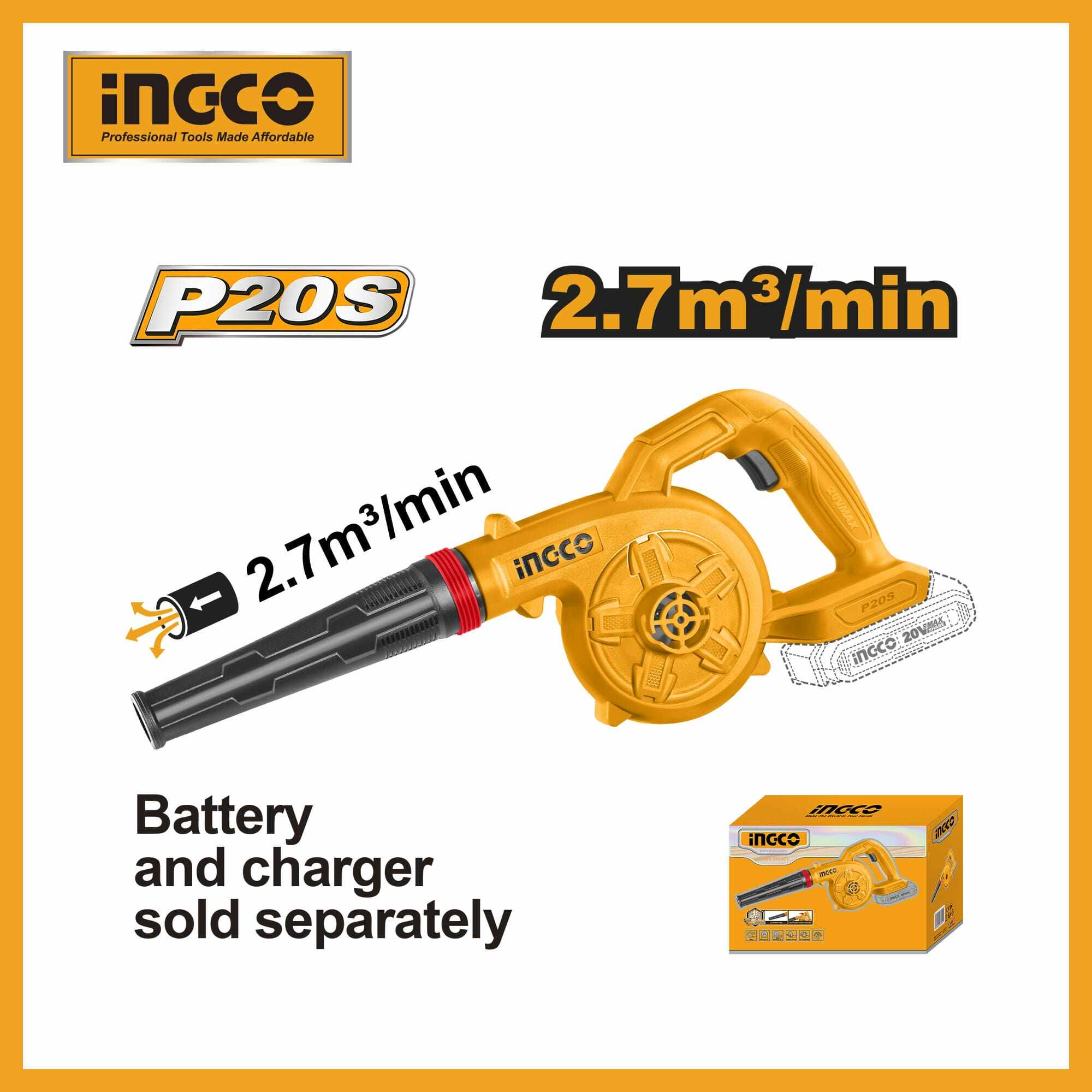 Lithium-ion Aspirator 20v Blower Ingco cabli20028