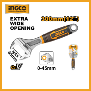 Adjustable Wrench 12" With Grip Ingco hadw131128