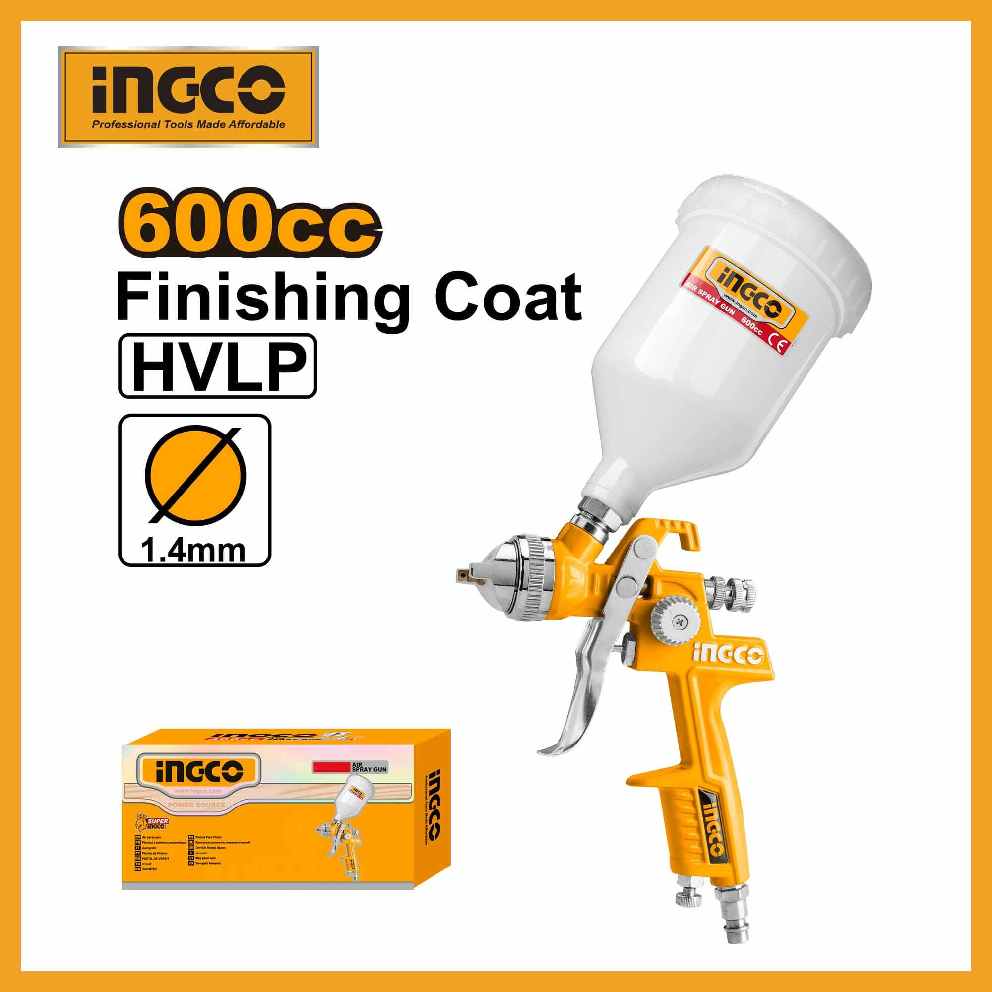 600cc Hvlp Air Spray Gun Ingco asg1061