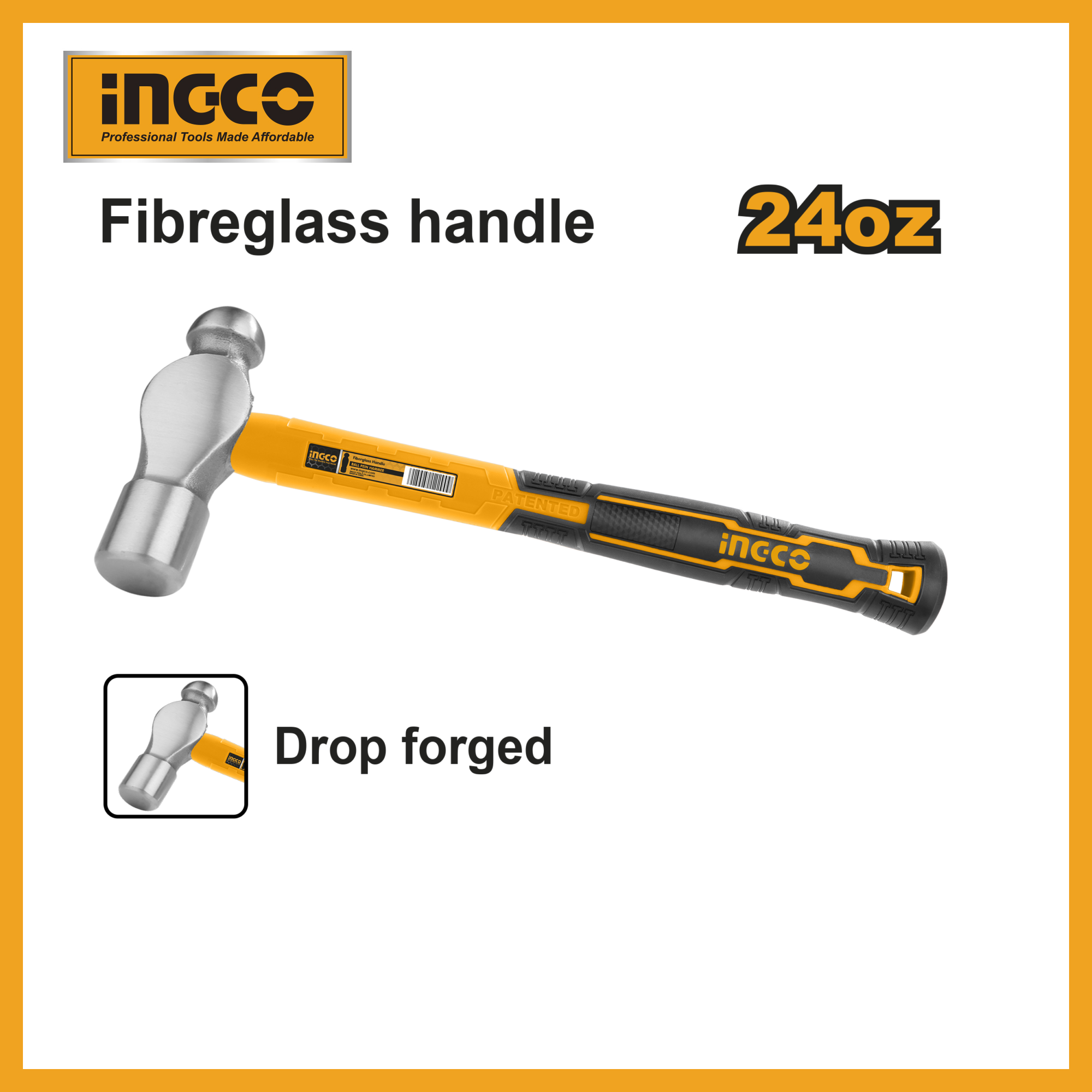 Ball Pen Hammer 1.5lb (24oz) Ingco hbph88024