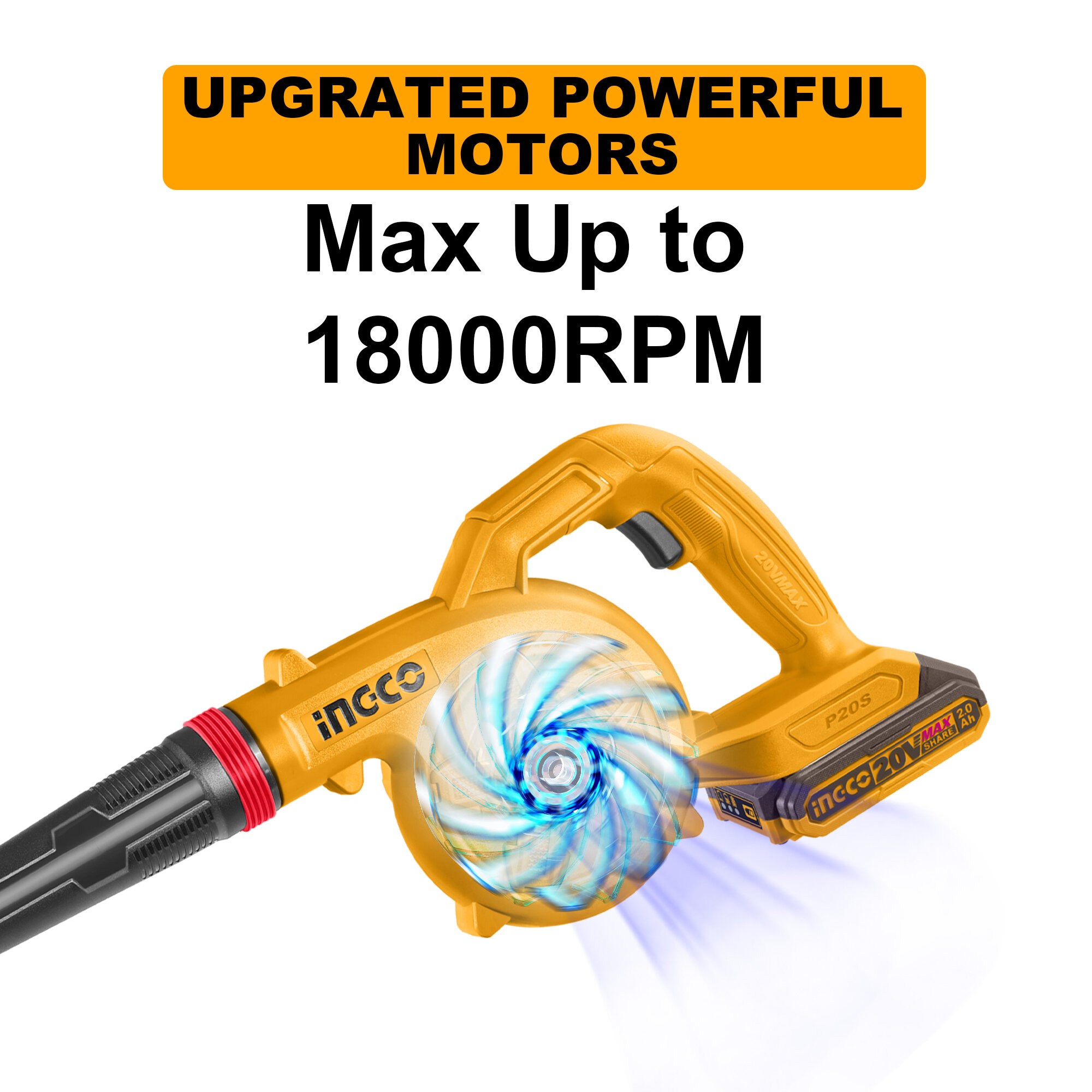 Lithium-ion Aspirator 20v Blower Ingco cabli200281 (with Battery & Charger)