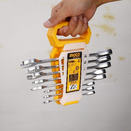 Ratchet Spanner Set (8-19mm) Ingco hkspar1082