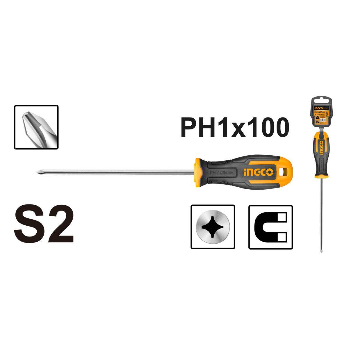 4" Phillips Screwdriver (5mm*100) Ingco hs68ph1100