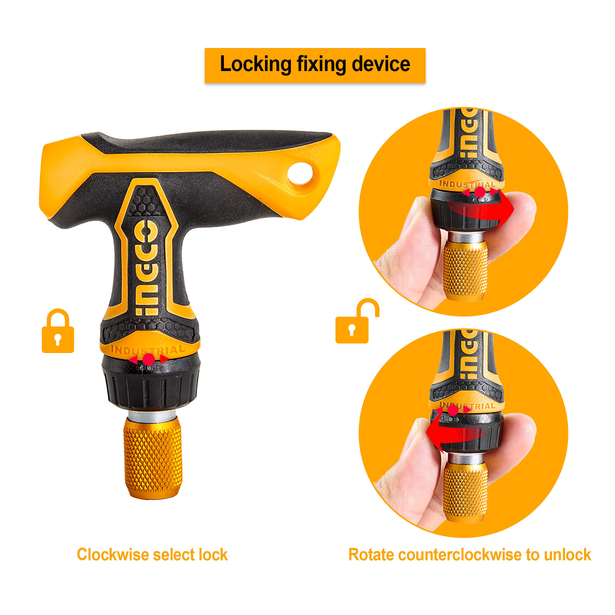24 Pcs T-handle Wrench Screwdriver Set Ingco hksdb0188