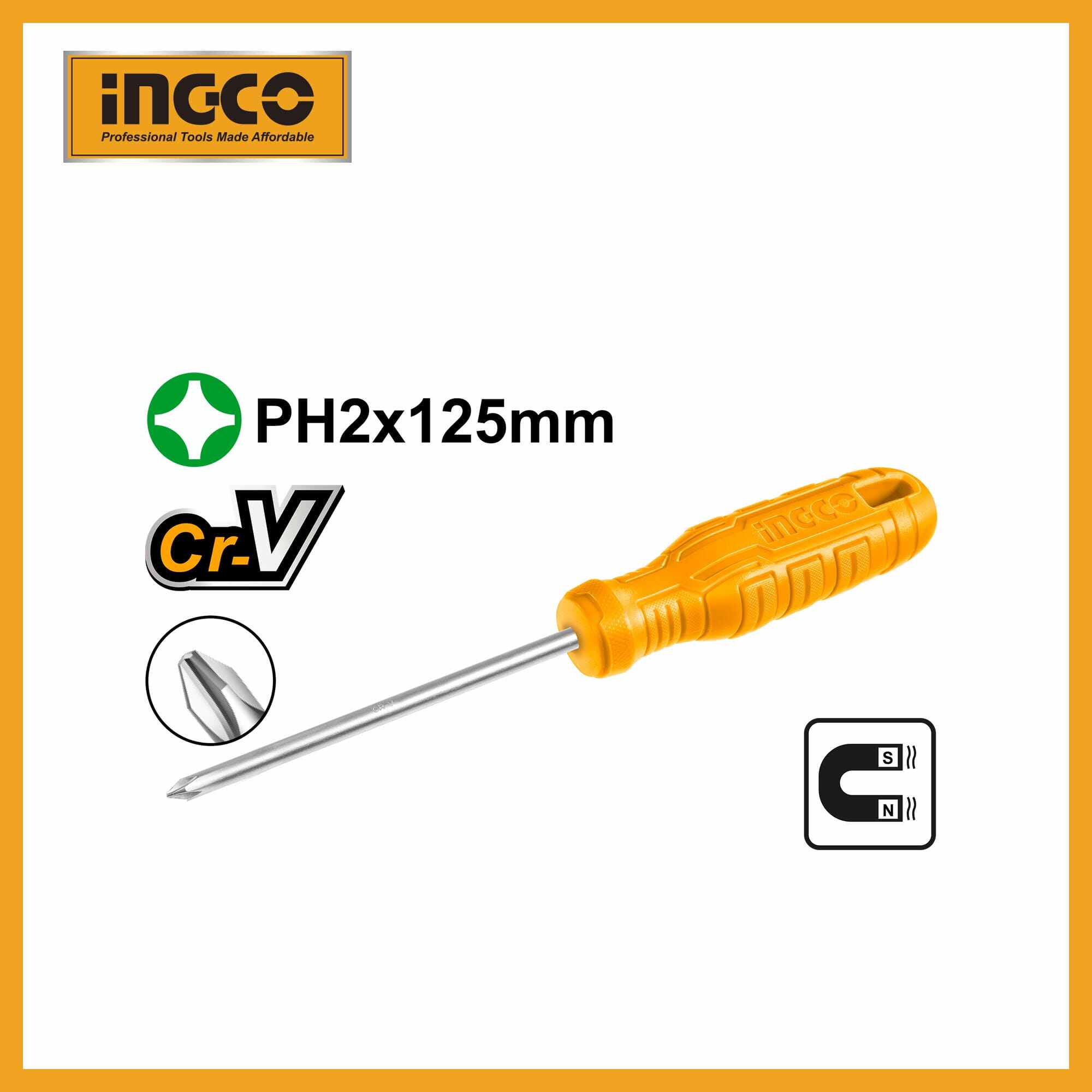5" Phillips Screwdriver (6mm*125)mm Ingco hs58ph2125