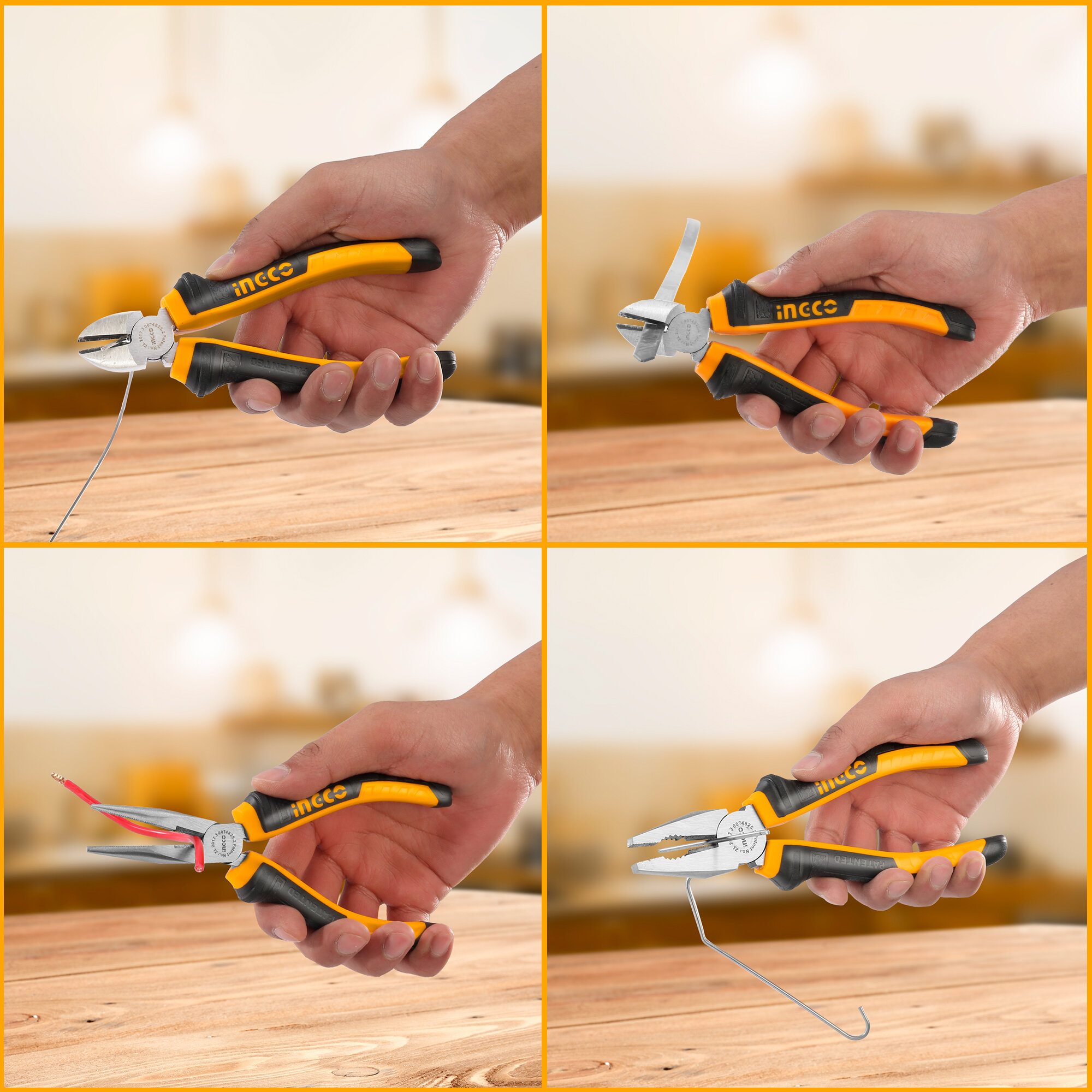 3 Pcs Pliers Set Ingco hkps08318