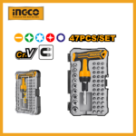 47 Pcs T-handle Wrench Screwdriver Set Ingco hksdb0478