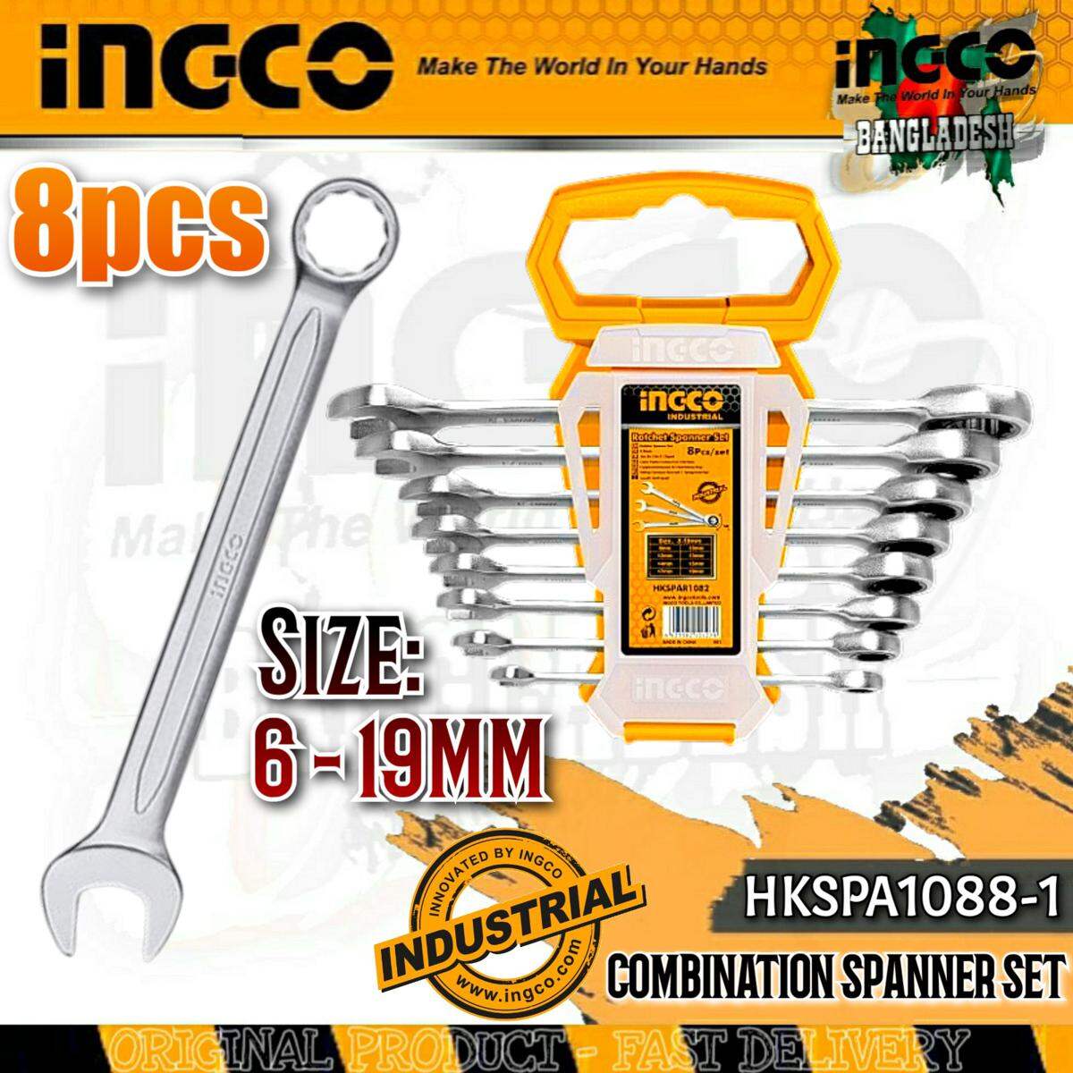 Combination Spanner Set Ingco hkspa1088-i