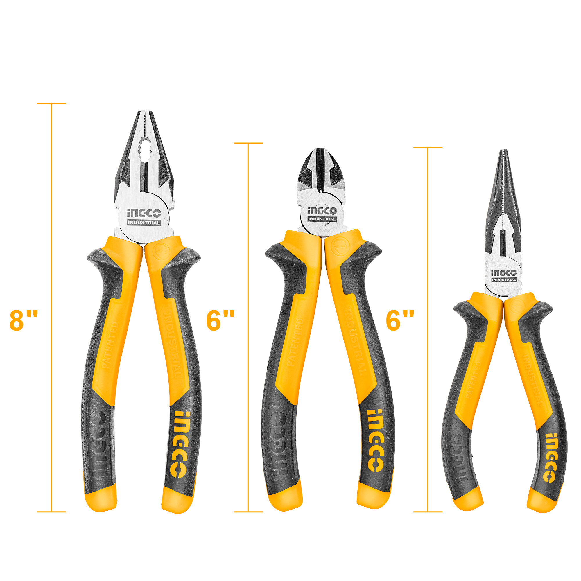 3 Pcs Pliers Set Ingco hkps28318