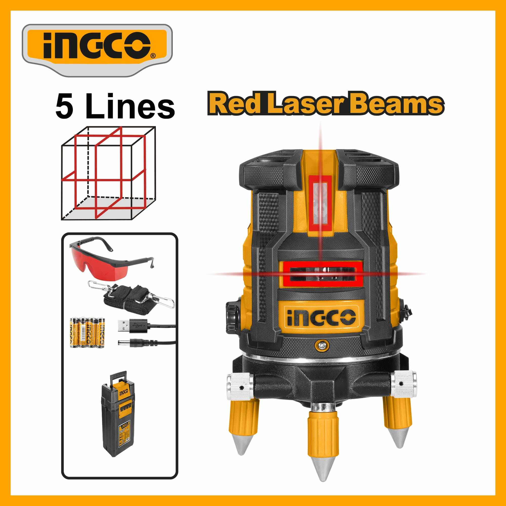 Self-leveling Line Laser (red Laser Beams) Ingco hll306505