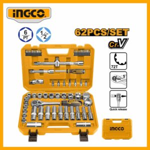 62 Pcs 1/2" Socket Set Ingco hkts12602