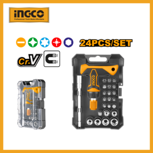 24 Pcs T-handle Wrench Screwdriver Set Ingco hksdb0188