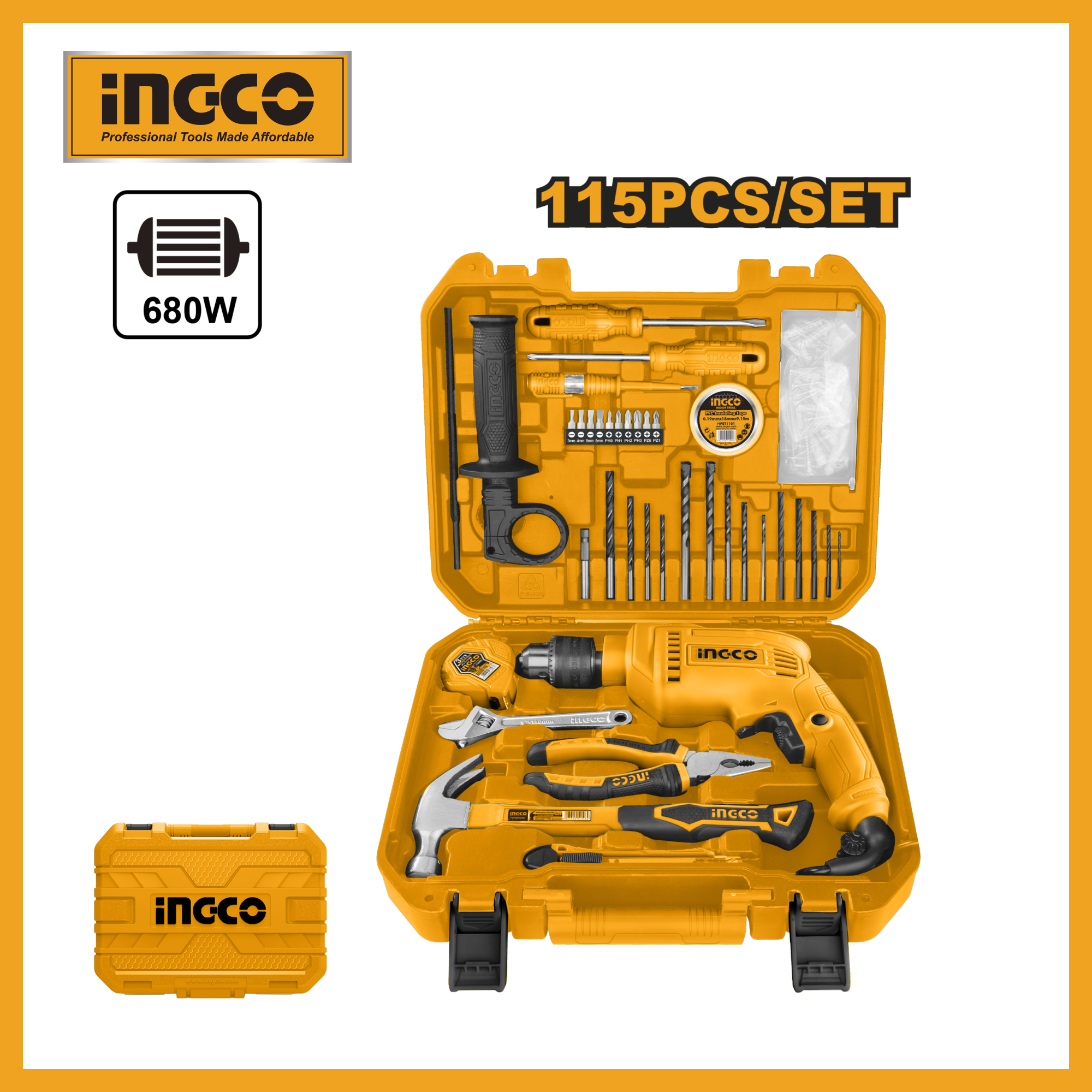 115 Pcs Hand Tools Set Ingco hkthp11151