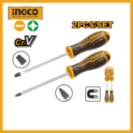 2 Pcs Screwdriver Set Ingco hksd0248
