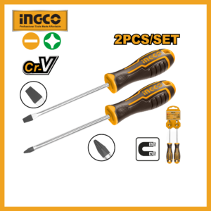 2 Pcs Screwdriver Set Ingco hksd0248