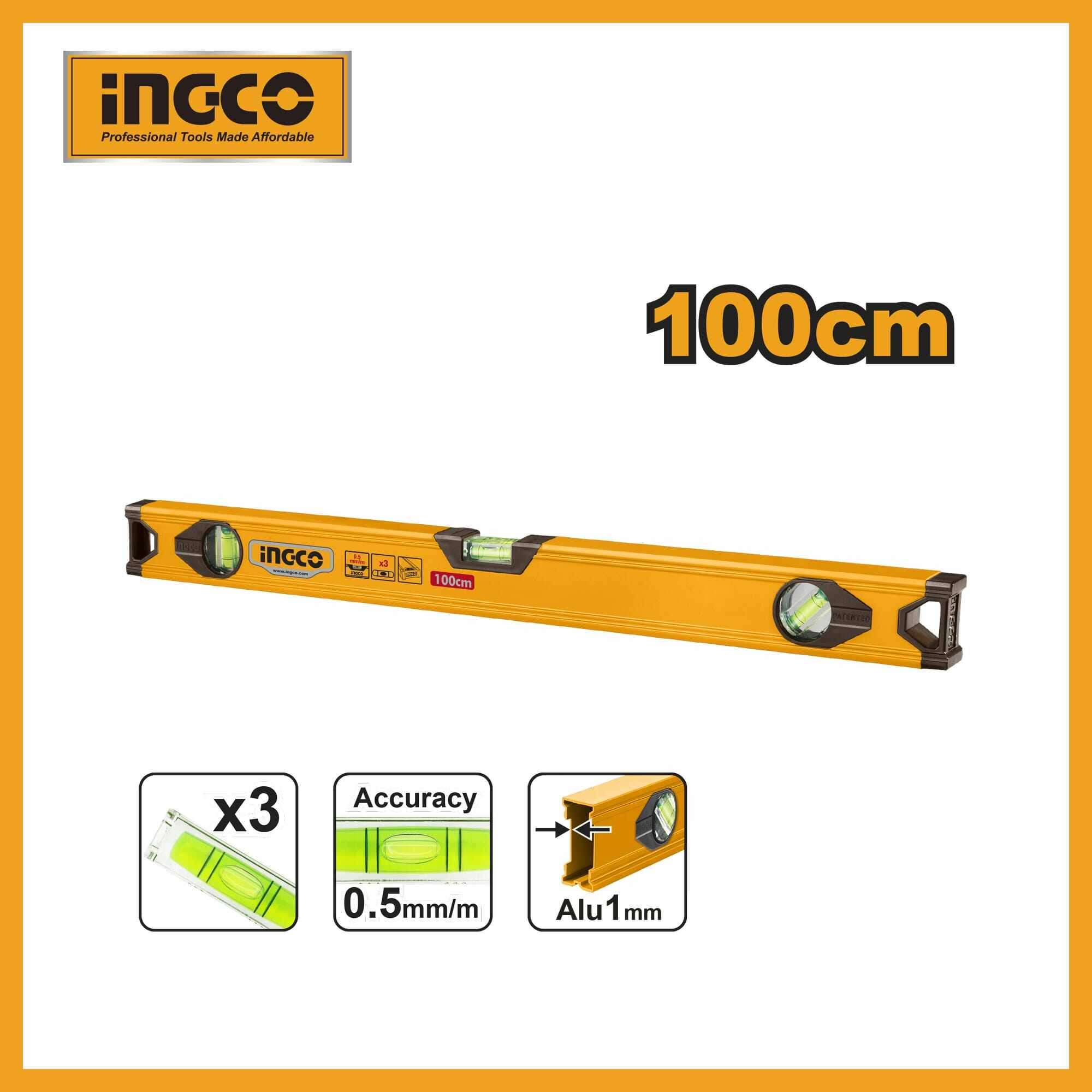 Spirit Level 100cm Ingco hsl18100