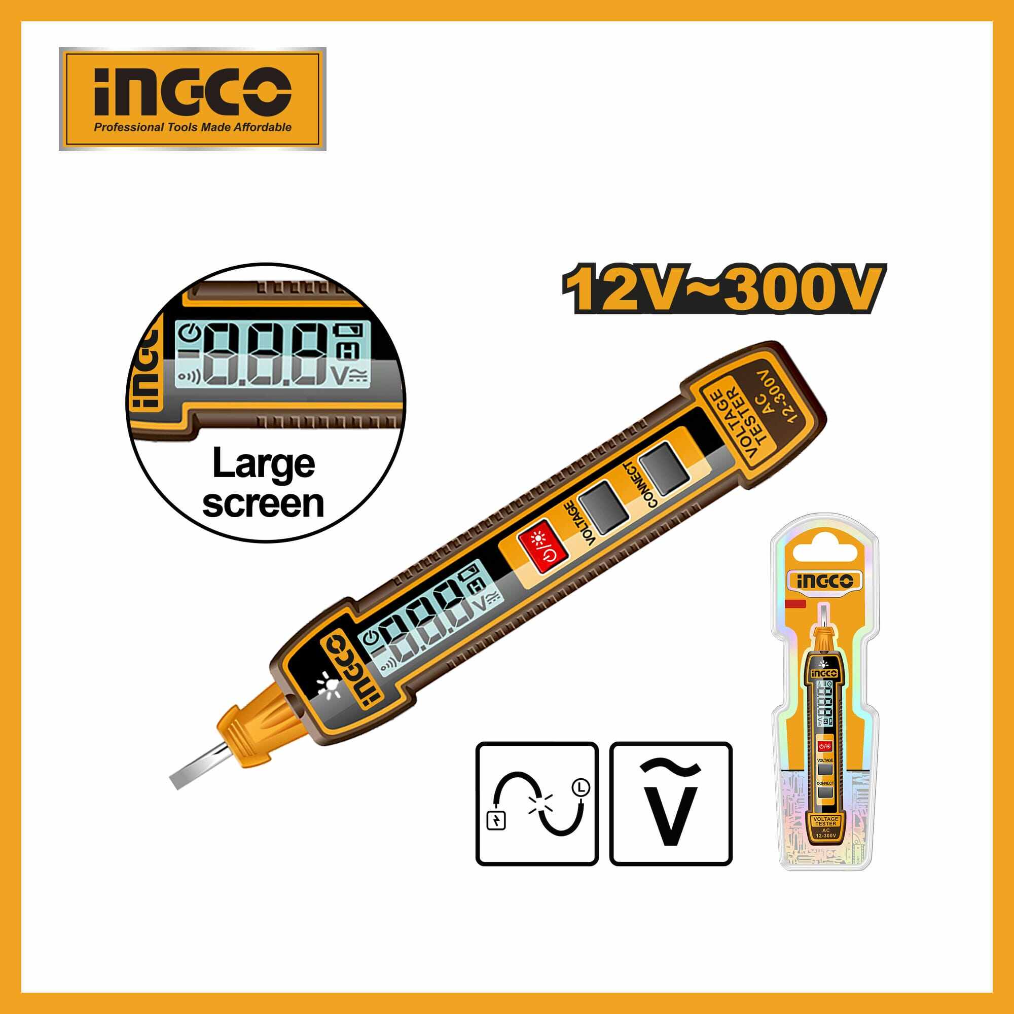 Tester With Digital Display Ingco hsdt33001