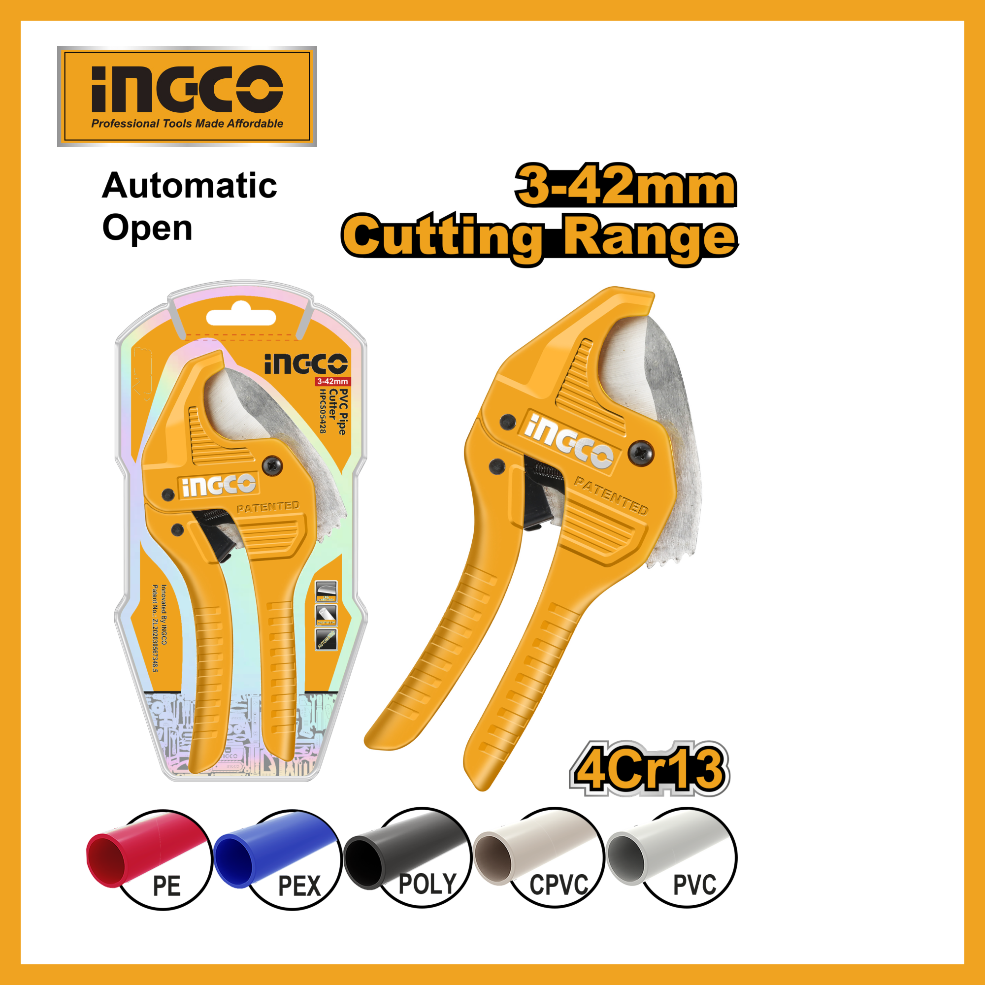 Pvc Pipe Cutter 193mm Ingco hpcs05428