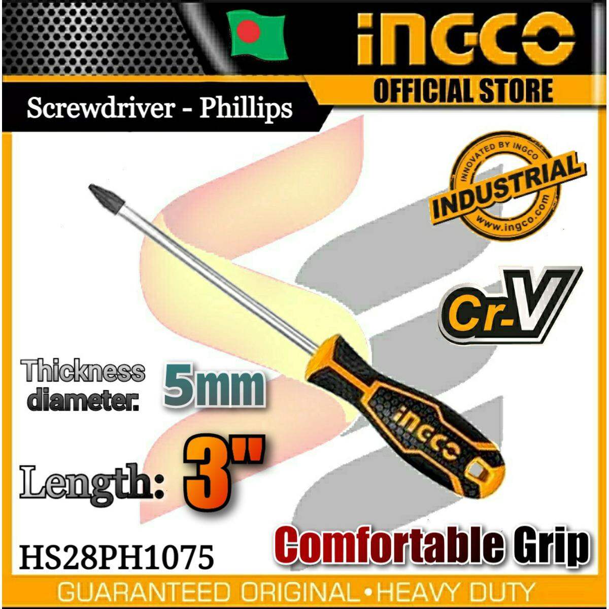3" Phillips Screwdriver (5mm*75) Ingco hs28ph1075