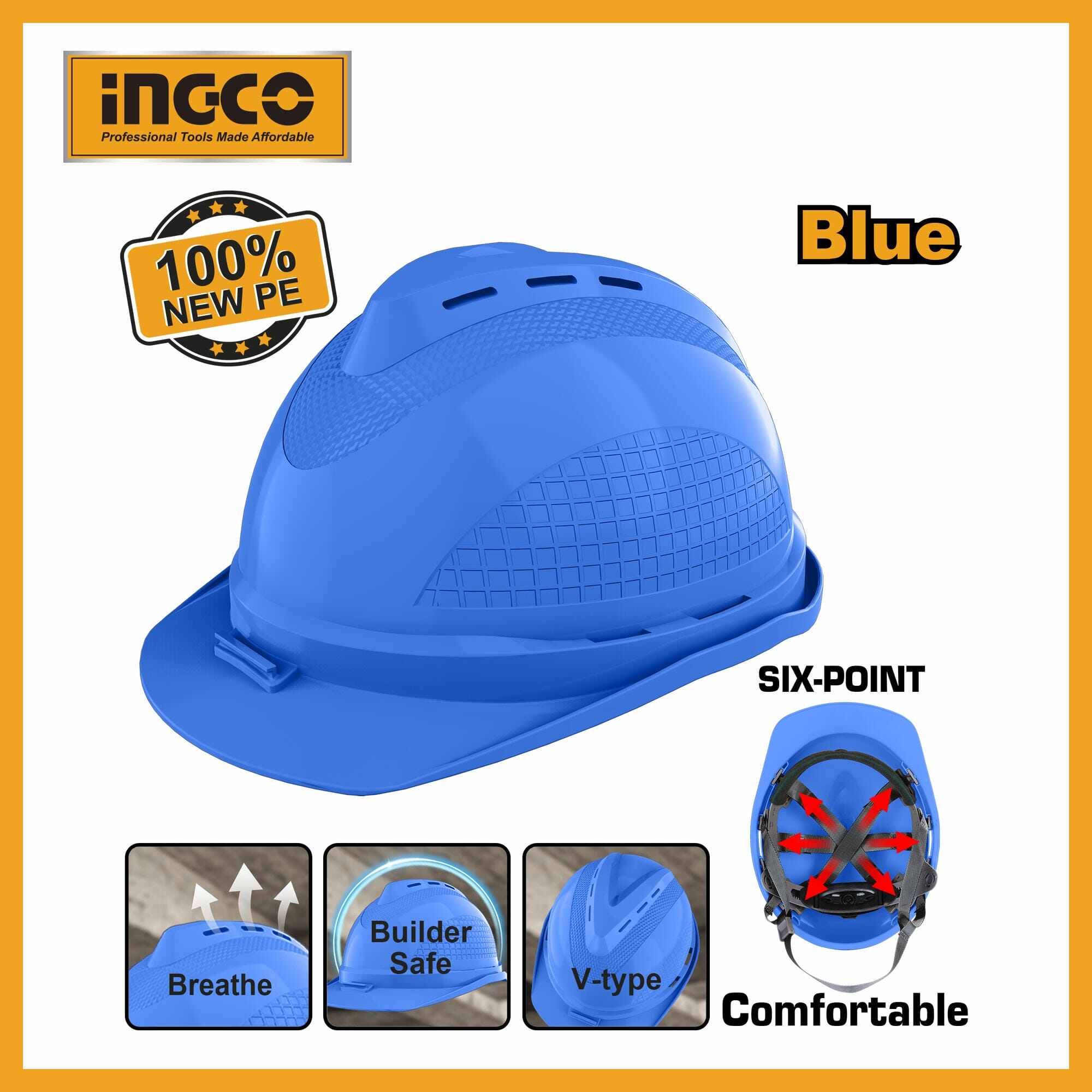 Safety Helmet Industrial Ingco (colour : Blue) hsh803