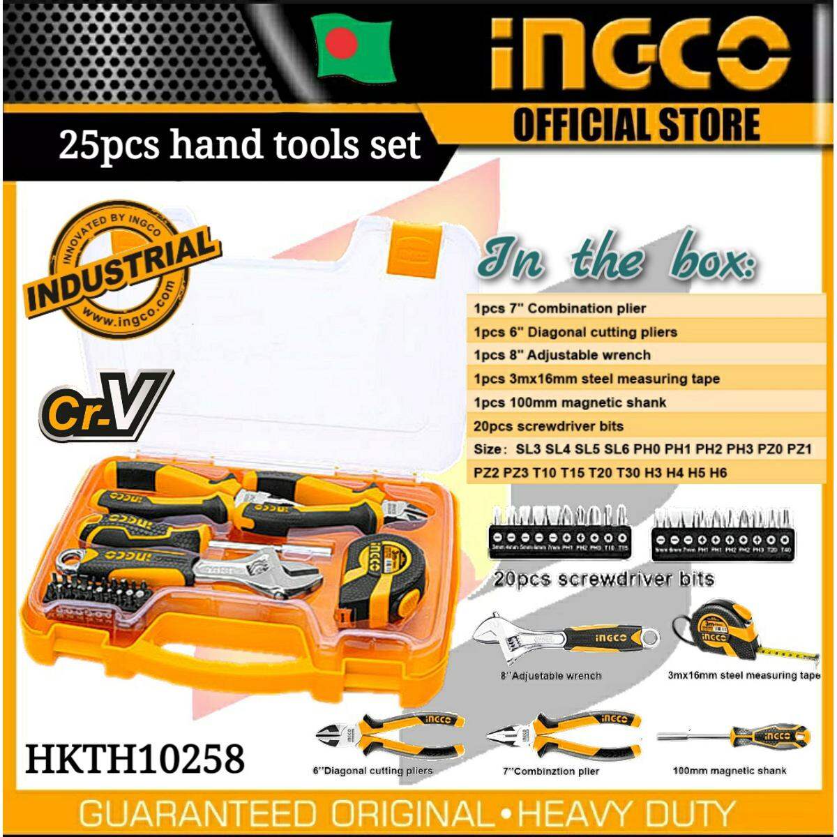 25 Pcs Hand Tools Set Ingco hkth10258