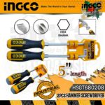 2 Pcs Go-through Screwdriver Ingco Set hsgt680208