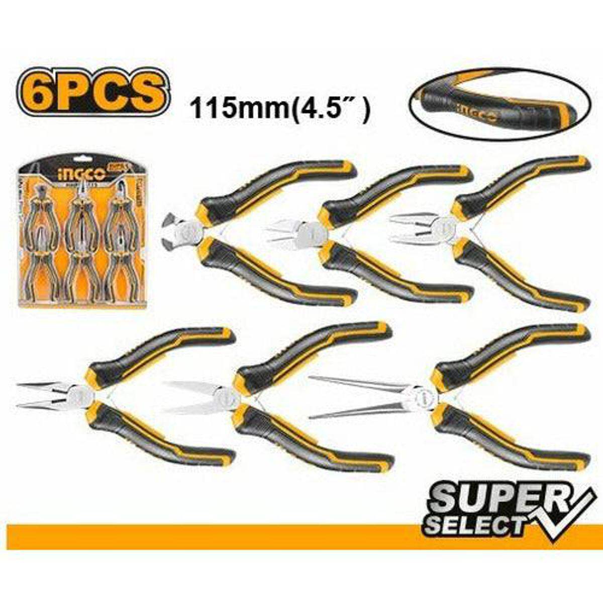 6 Pcs Mini Pliers Set Ingco hmps06115